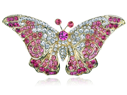 Pink Butterfly Insect Brooch Pin