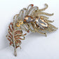 Antique Shine Flower Leaf Bouquet Feather Brooch Pin