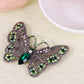 Antique Green Butterfly Insect Brooch Pin