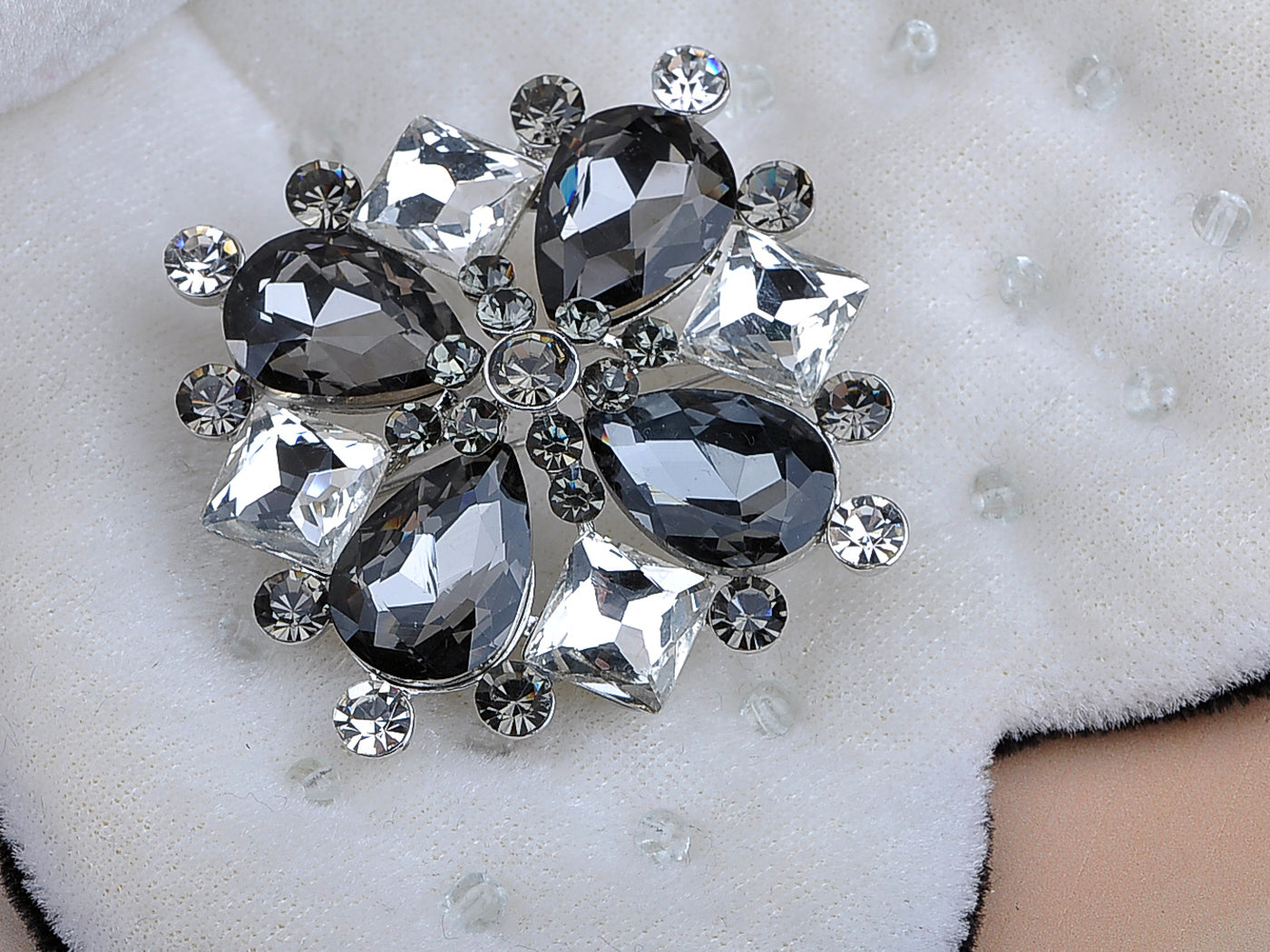 Beautiful Morion Square Circle Teardrop Pin Brooch