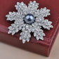 Stunning Pearl Christmas Snowflake Pin Brooch