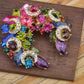 Beautiful Colorful Festive Wreath Design Pin Brooch