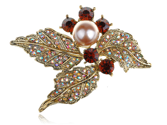 Colorful Pearl Festive Berry Design Pin Brooch