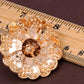 Elements Flower With Pearl Accent Pin Brooch