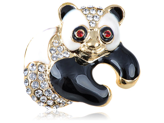 Elements Hugging Zoo Panda Bear Pin Brooch