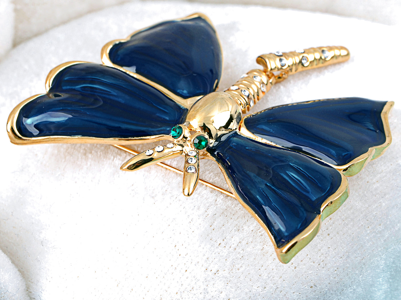 Elements Pearlescent Royal Blue Painted Dragonfly Pin Brooch