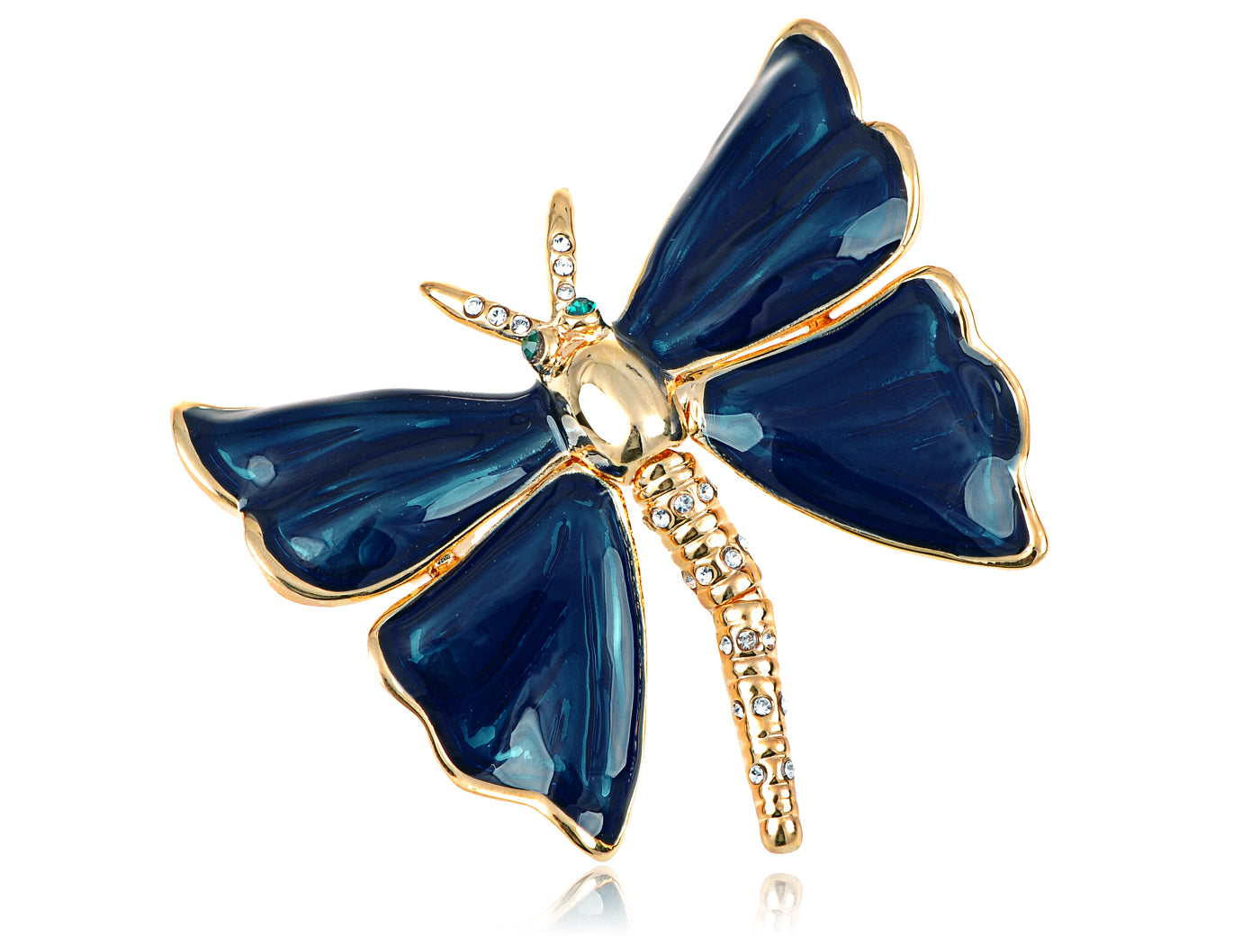 Elements Pearlescent Royal Blue Painted Dragonfly Pin Brooch