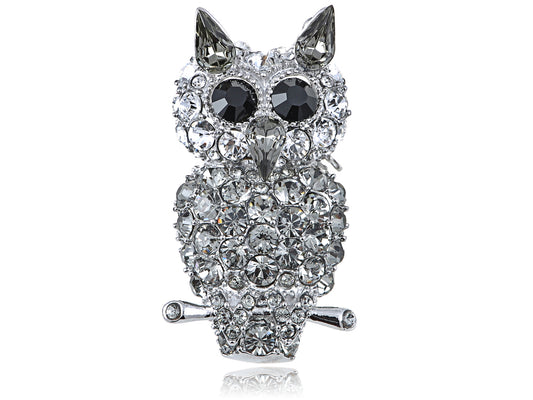 Elements Gun Evil Staring Owl Bird Pin Brooch