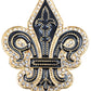 Black Gothic Medieval Royal Fleur De Lis Lily Brooch Pin