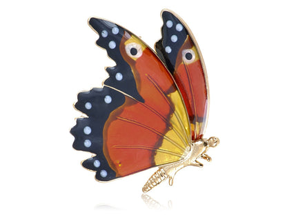 Multicolored Spotted Colorful Monarch Butterfly Wings Brooch Pin