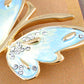 Light Blue Pearlescent Enamel Fluttering Butterfly Pin Brooch