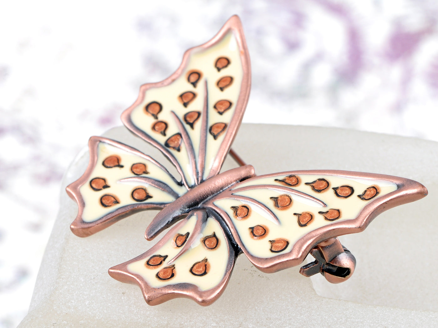 Elements Old Rose Speckled Butterfly Pin Brooch