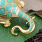 Elements Spotted Green Dinosaur W Bow Tie Pin Brooch