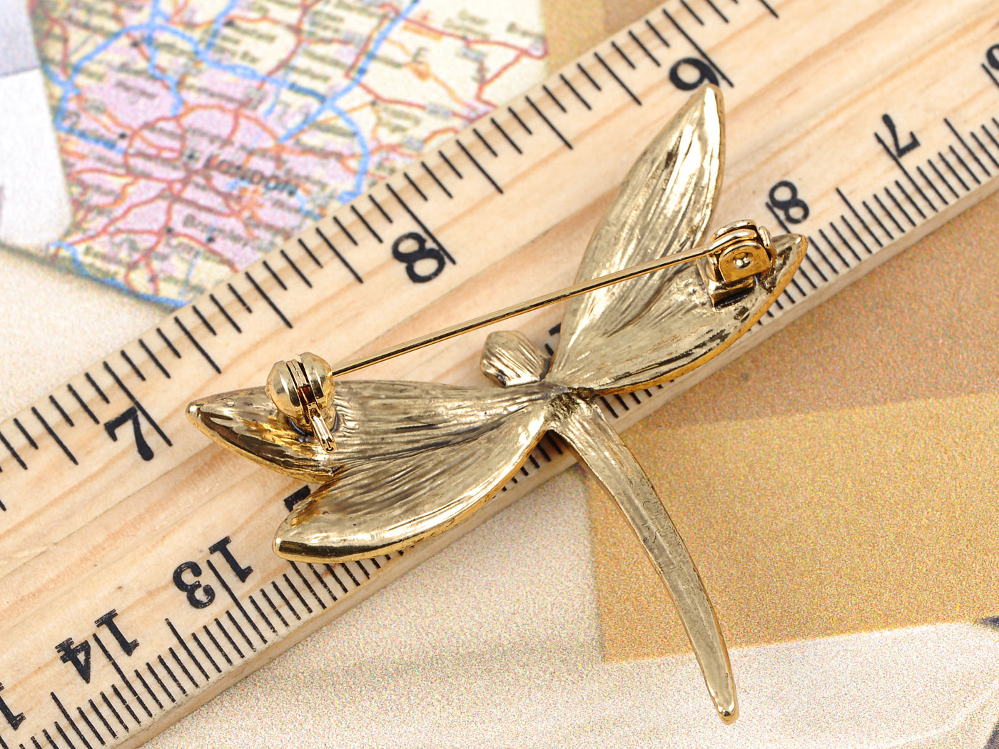 Iridescent Multi Colorful Dragonfly Brooch Pin
