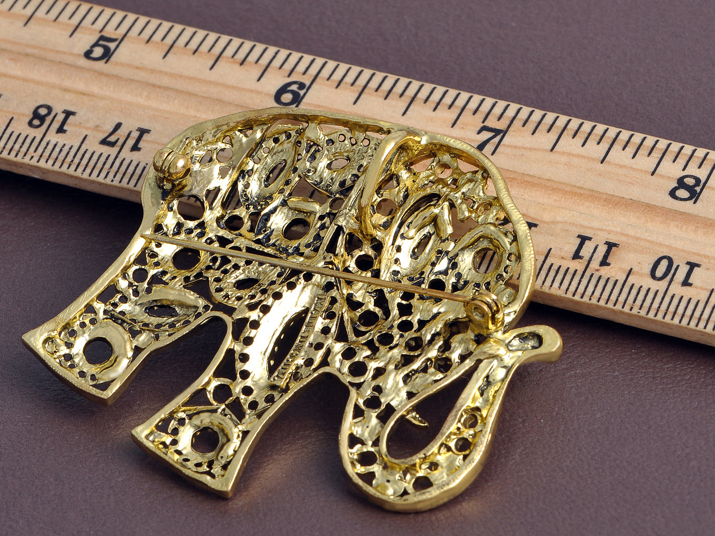 Antique African Indian Elephant Animal Pin Brooch