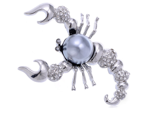 Pearl Zodiac Scorpion Scorpio Brooch Pin