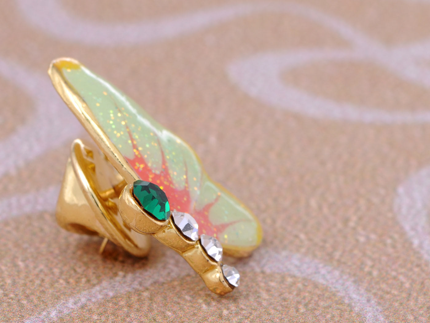 Mini Enamel Glitter Painted Winged Butterfly Pin Brooch
