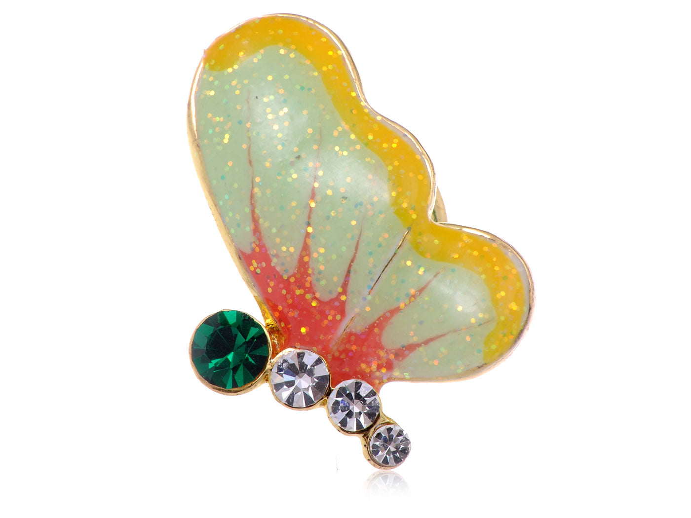 Mini Enamel Glitter Painted Winged Butterfly Pin Brooch