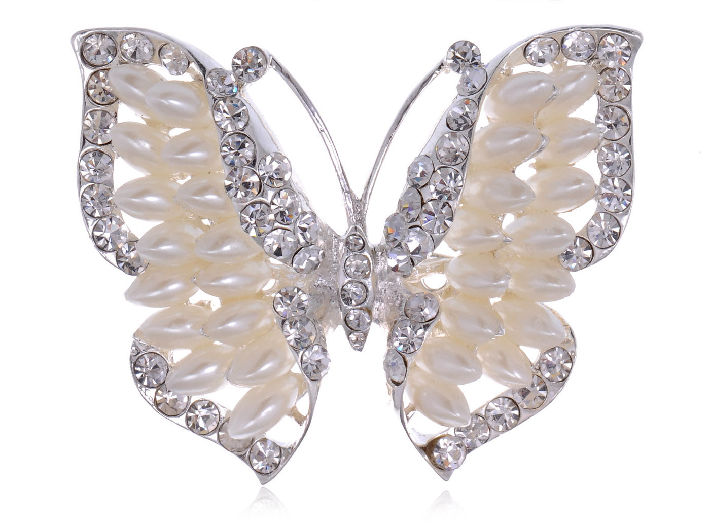 Opal Like Ss Majestic Butterfly Statement Pin Brooch