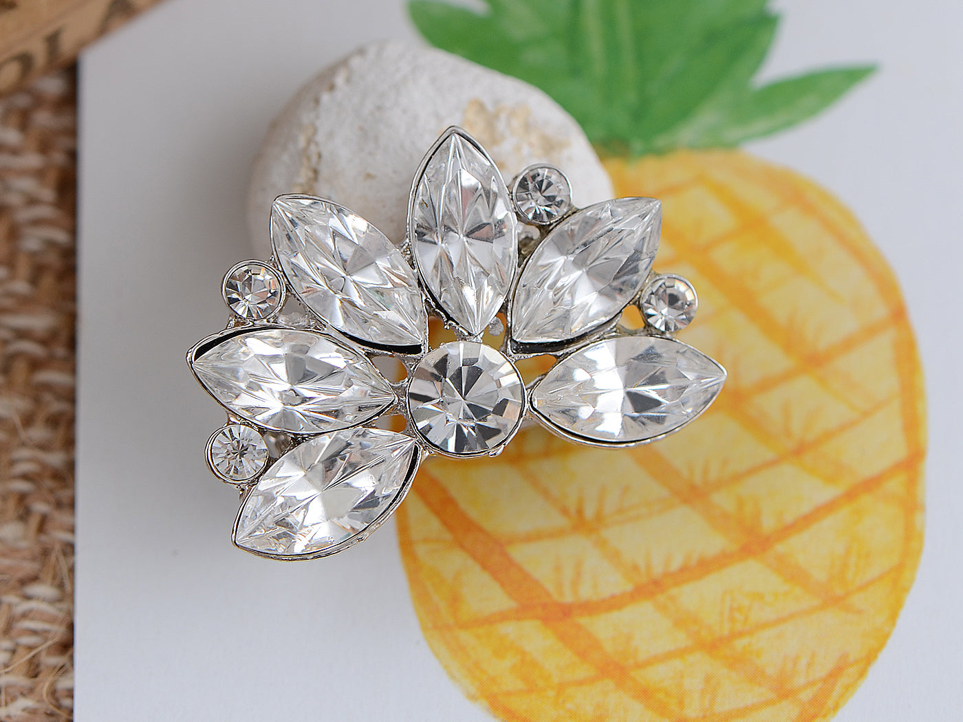 Diamond Floral Wedding Bridal Bouquet Brooch Pin