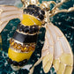 Black And Yellow Bumble Bee Encrusted Enamel Casual Novelty Holiday Pin Brooch