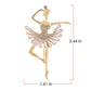 Alilang Fashion Gold Elegant Ballerina Dancing Women Crystal Rhinestone Brooch Pin Cubic Zirconia