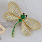 Crystal Shine Amethyst Dragonfly Bug Brooch Pin