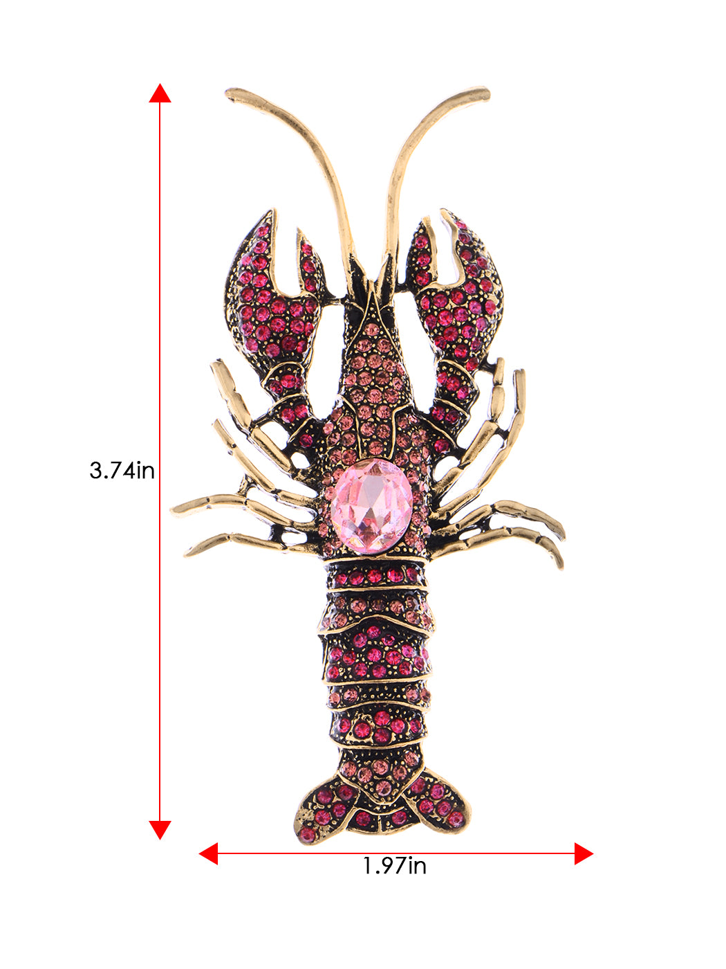 Nautical Ocean Animal Lobster Crawfish With Movable Tail Novelty Sea Fish Novelty Brooch Pin