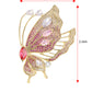 Pink Big Butterfly Asymmetrical Tail Wings Brooch Pin