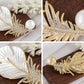 Alilang Shell Pearl Feather Brooch Pin For Women Men Fashion Crystal Rhinestone Delicate Leaf Brooch Lapel Pins Elegant Dress Accessories Jewelry Corsage For Hat Bag Suit Tie Gift Mother'S Day Wedding Birthday