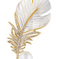 Alilang Shell Pearl Feather Brooch Pin For Women Men Fashion Crystal Rhinestone Delicate Leaf Brooch Lapel Pins Elegant Dress Accessories Jewelry Corsage For Hat Bag Suit Tie Gift Mother'S Day Wedding Birthday
