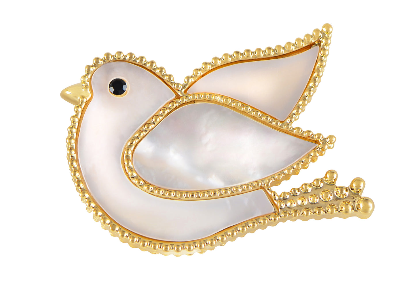 Alilang Seashell Crystal Rhinestones Flying Dove Bird Pin Brooch For Women Girls Cute Animal Jackets Hat Badges Brooches Pins Lovely Jewelry
