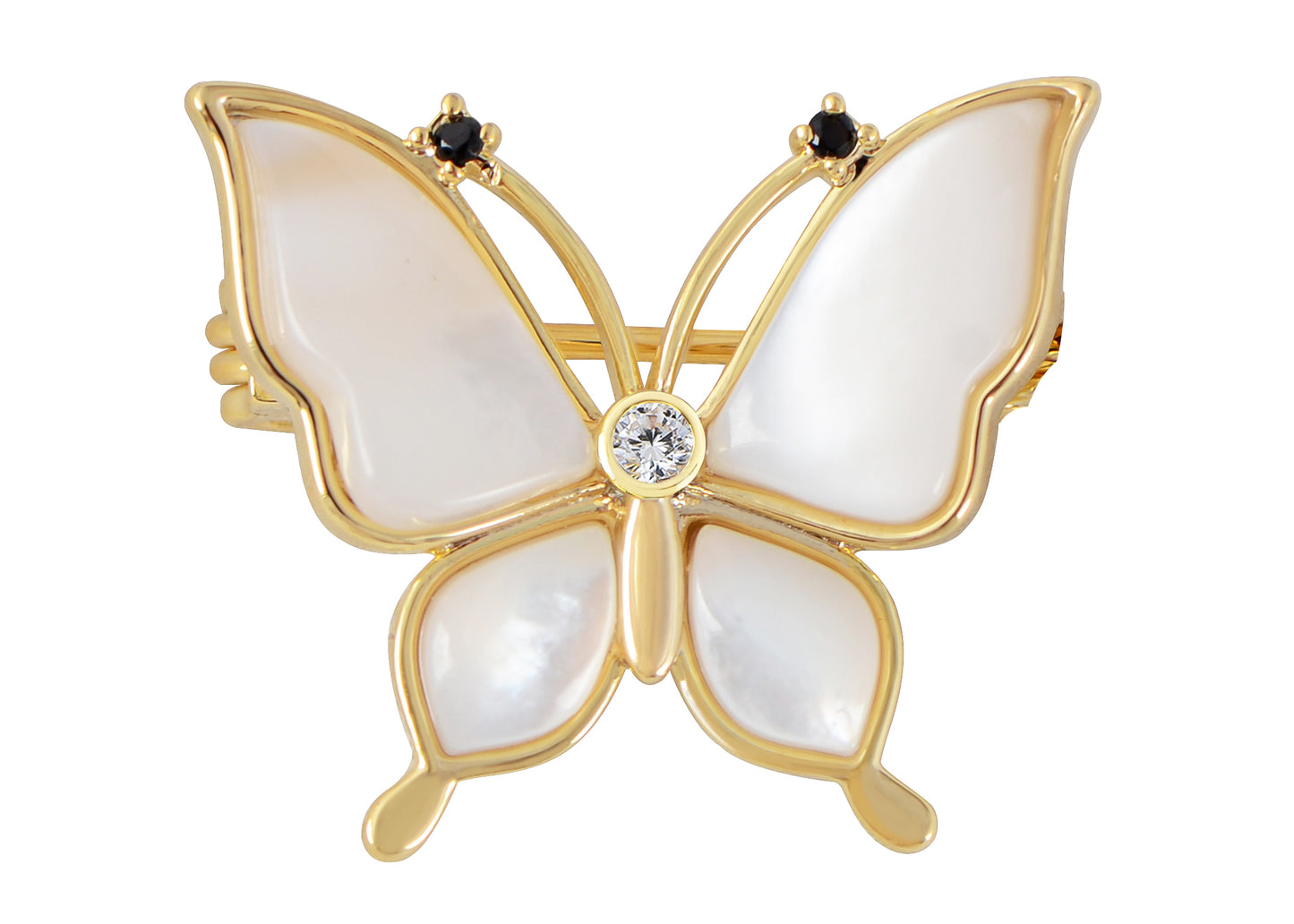 Alilang Sparkling Zircon Seashell Butterfly Brooch Pin With Crystal Rhinestones For Wedding Party