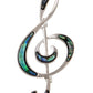 Alilang Silver Tone Abalone Shell Music Note Brooch Pin & Pendant Simple Accessories Gifts for Party Banquet New Year's