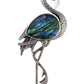 Alilang Antiqued Silvery Tone Abalone Shell Flamingo Bird Animal Brooch Pin Collar Lapel Pins & Pendant