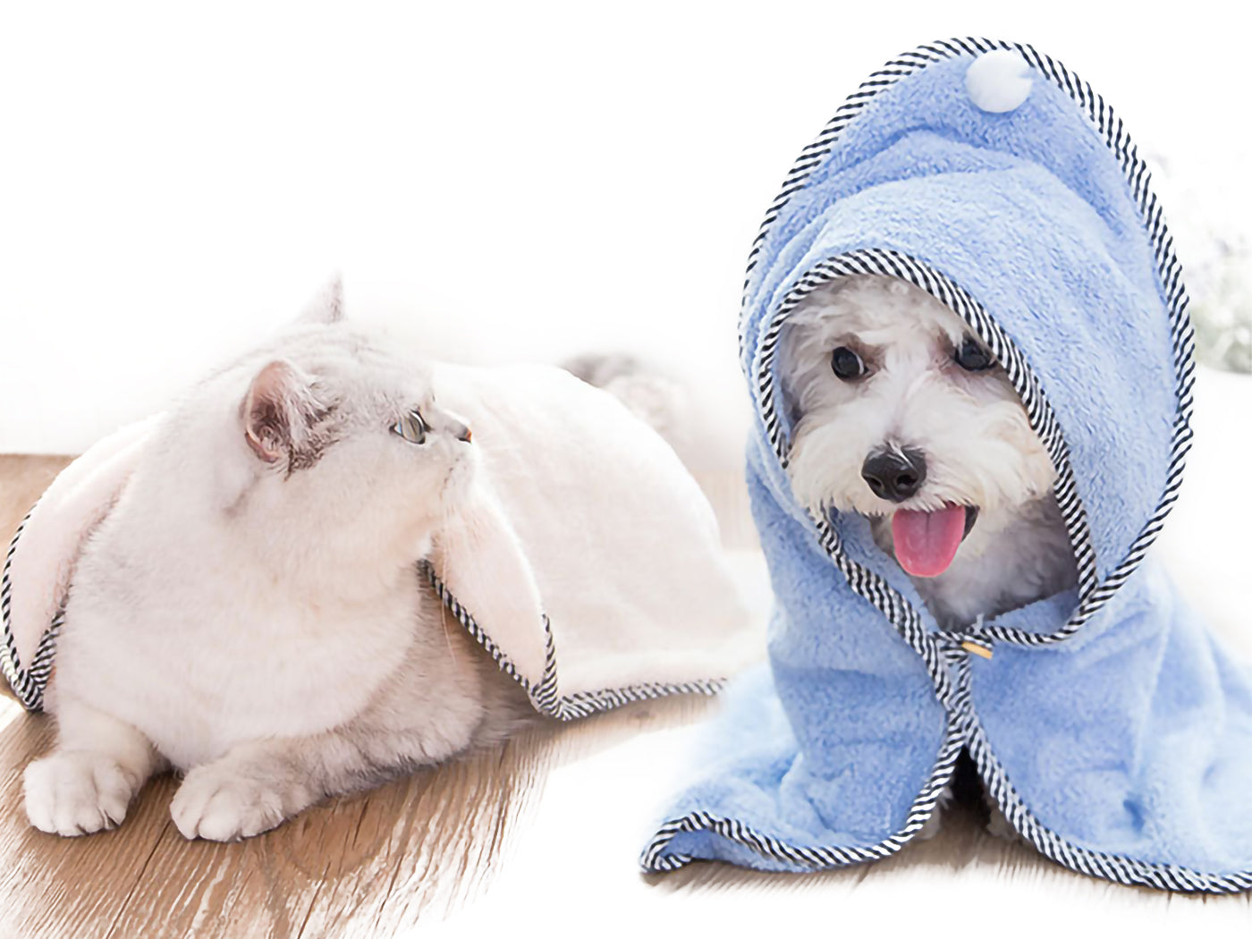 Multifunction Absorbent Puppy Bathrobe and Towel