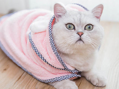 Multifunction Absorbent Puppy Bathrobe and Towel