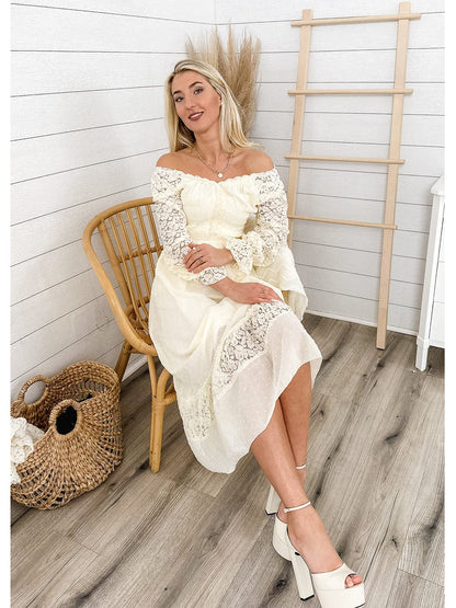 Anna-Kaci Womens Dresses Lace Long Sleeve V Neck Fall Maxi Dress for Women Casual Boho Fairy Wedding Long Dresses Anna-Kaci Womens Dresses Lace Long Sleeve V Neck Fall Maxi Dress for Women Casual Boho Fairy Wedding Long Dresses