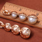 Three Pearl Drop Earrings Accented With And Enamel