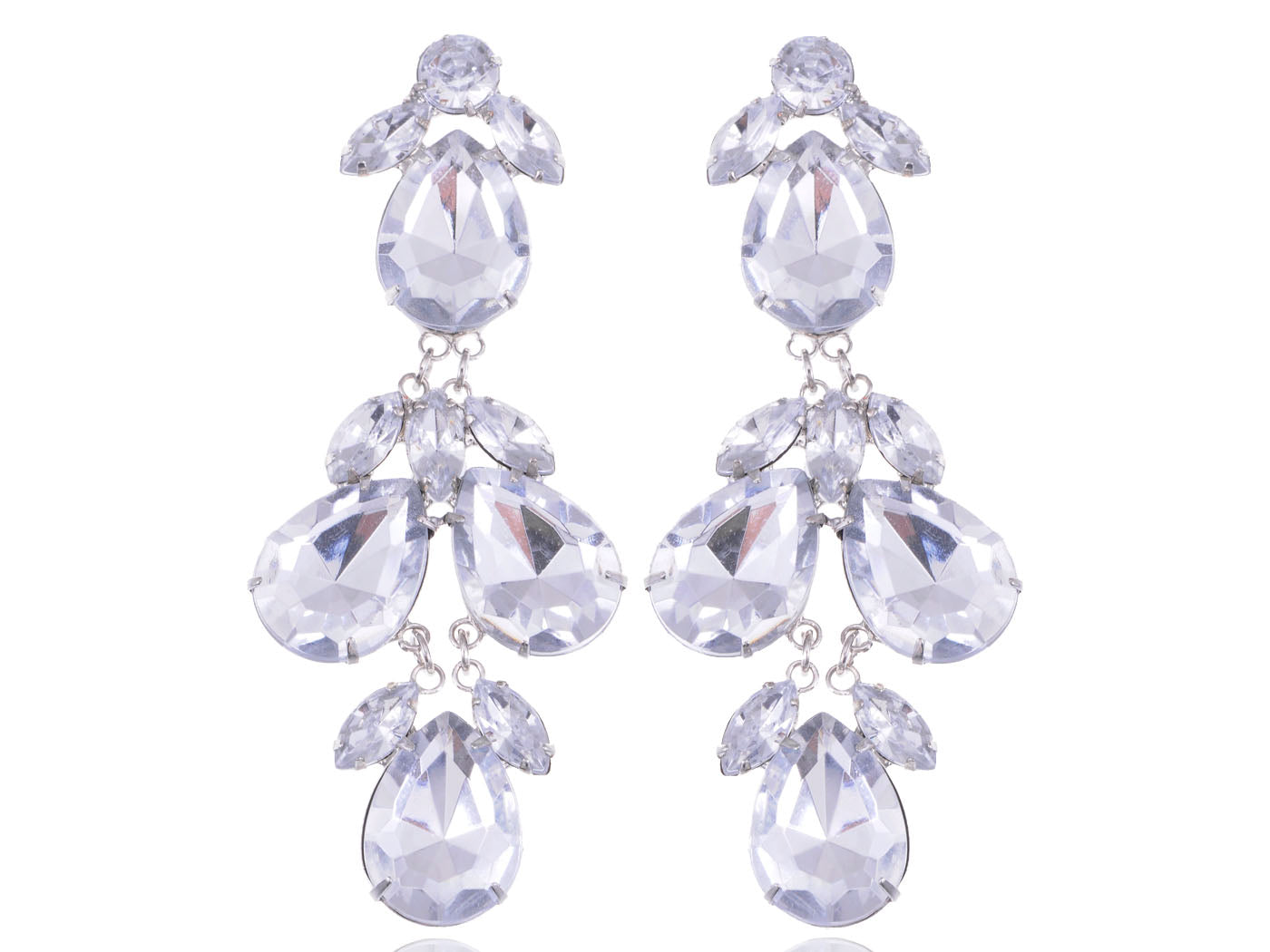 Cluster Drop Diamond Earrings