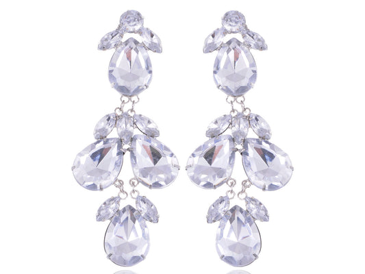 Cluster Drop Diamond Earrings