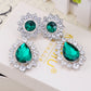 Rich Emerald Green And Diamond Ly D Drop Earrings