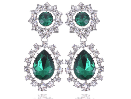 Rich Emerald Green And Diamond Ly D Drop Earrings