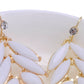 White Oval Ss Dangle Earrings