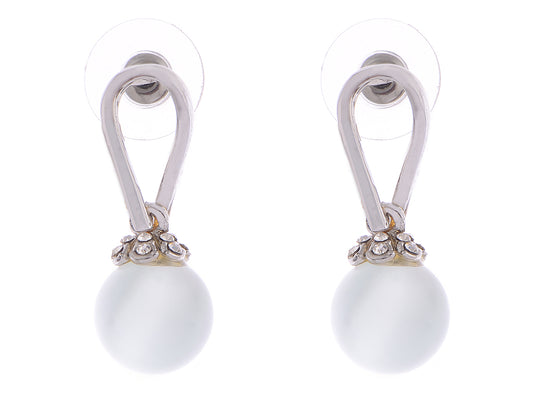 White Opal Classic Drop Earrings