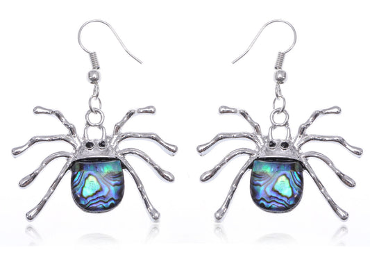 Majestic Black Spooky Spider Dangle Earrings