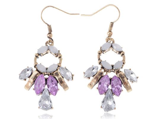 Tribal Geometric Pastel White Pink Drop Earrings