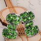 Peridot Emerald Green Fun Fat Cocktail Bow Tie Stud Earrings