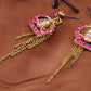 Hot Pink Fuchsia Royal Princess Crown Drop Earrings