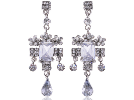 Antique Victorian Design Ice Dangle Chandelier Earrings